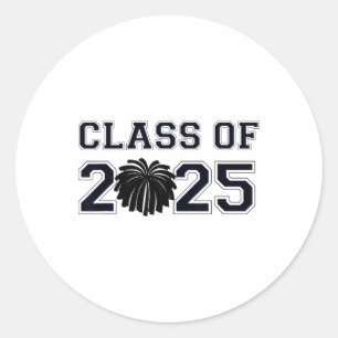 Senior Cheerleader Cheer Cl Of 2025 Graduation Gra Classic Round Sticker