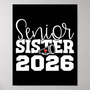 Senior Cheerleader Sister Cheer Cl Of 2026 Graduat Poster