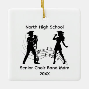 Senior Choir Band Mom Music Notes Ceramic Ornament