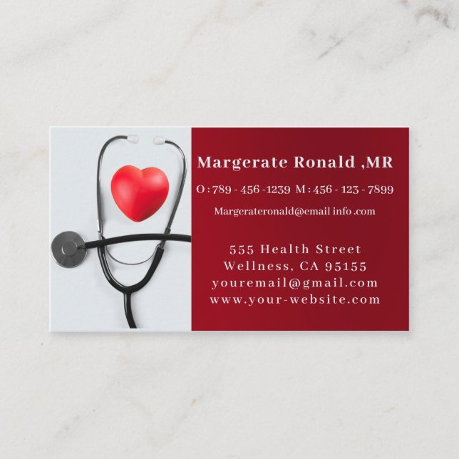 Senior Citizen Care Nurse Business Card (Front)