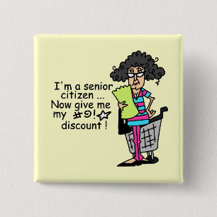 Senior Citizen Discount 2 Inch Square Button
