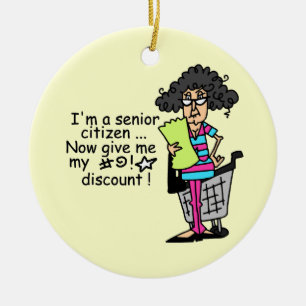 Senior Citizen Discount Ceramic Ornament