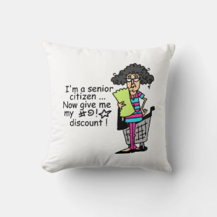 Senior Citizen Discount Throw Pillow