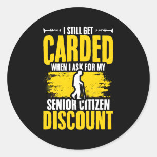 Senior Citizen Old Guy Senior Citizen Classic Round Sticker