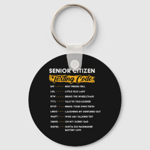 Senior Citizen&#; s Texting Code Funny Old People Keychain
