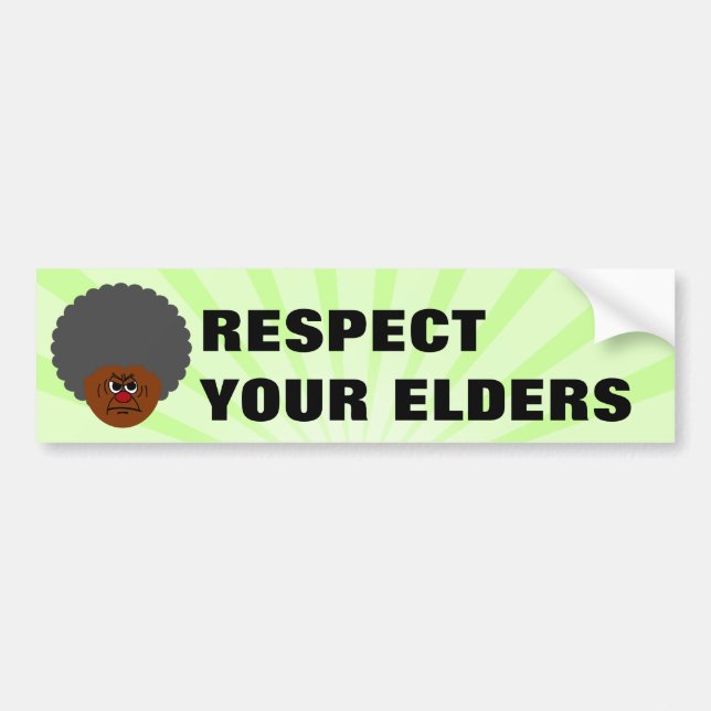 Senior Citizen Stern Warning: Respect Your Elders Bumper Sticker (Front)
