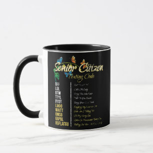 Senior Citizen Texting Code Funny Grandpa Mug