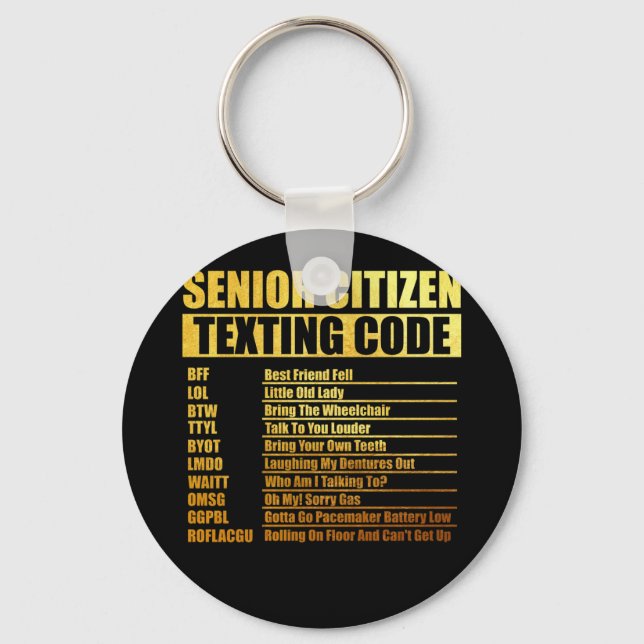 Senior Citizen's Texting Code Grandpa Keychain (Front)