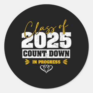 Senior Cl Of 2025 Countdown To Graduation Matching Classic Round Sticker