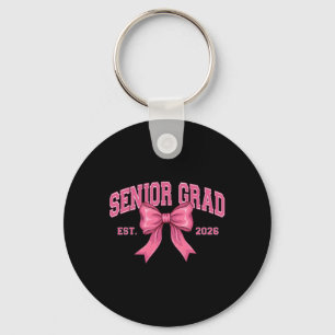 Senior Cl Of 2026 Pink Coquette Graduation Grad 26 Keychain