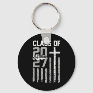 Senior Cl Of 2027 Christian American Flag 2026 Gra Keychain
