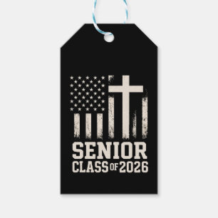 Senior Class 2026 Cross Flag USA Gift Tags