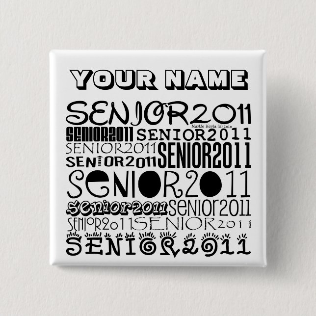 Senior Class of 2011 2 Inch Square Button (Front)