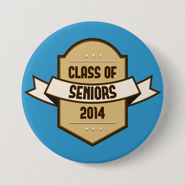 Senior Class of 2014 Badge 3 Inch Round Button (Front)