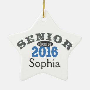 Senior Class of 2016 Blue Ceramic Ornament
