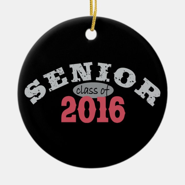 Senior Class of 2016 Red Ceramic Ornament (Front)