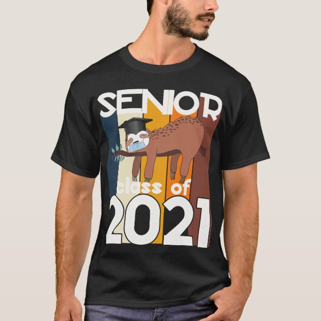Senior Class of 2021 Sloth Quarantine Graduation T-Shirt (Front)