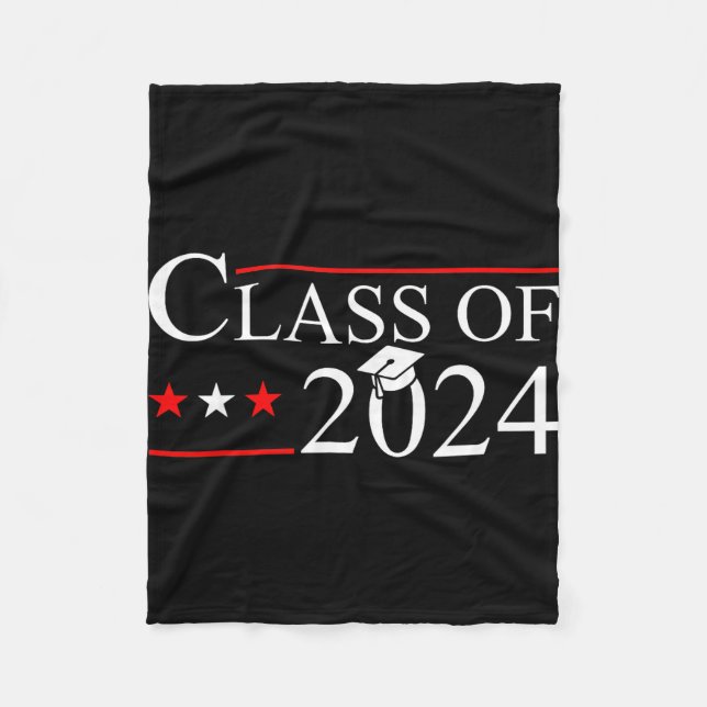 Senior class of 2024 high school student fleece blanket (Front)