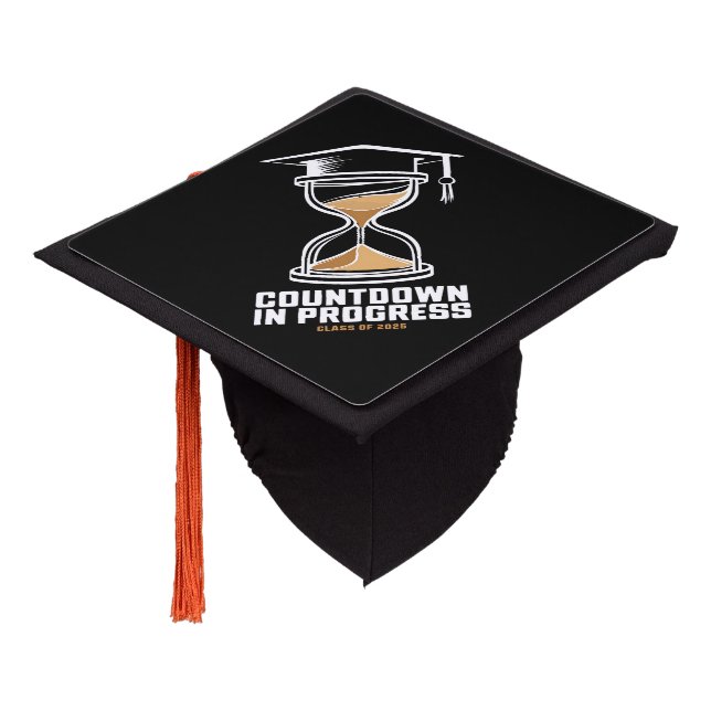 Senior Class Of 2025 Countdown to Graduation Gift Graduation Cap Topper (Angled)