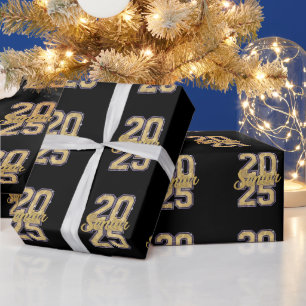 Senior Class Of 2025 Gold Graduation Graduate Wrapping Paper