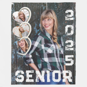 Senior Class of 2025 Graduation Photo Keepsake Fleece Blanket