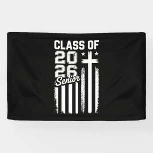 Senior Class Of 2026 Christian Jesus American Flag Banner