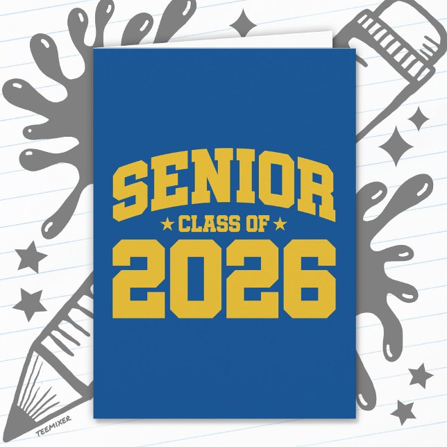 Senior Class of 2026 Gold Graduation Bold Minimal Card (Creator Uploaded)