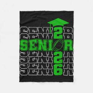 Senior class of 2026 graduation 2026 green fleece blanket