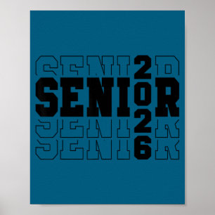 Senior class of 2026 varsity text graduation  poster