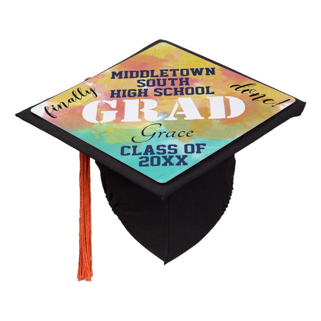 Senior Class of Name Watercolor    Graduation Cap Topper (Angled)