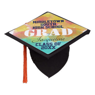 Senior Class of Watercolor  Graduation Cap Topper