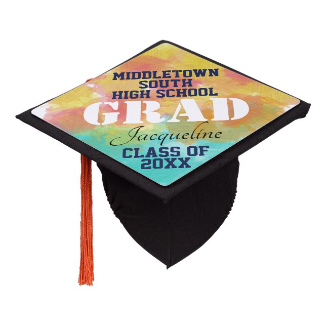 Senior Class of Watercolor  Graduation Cap Topper (Angled)
