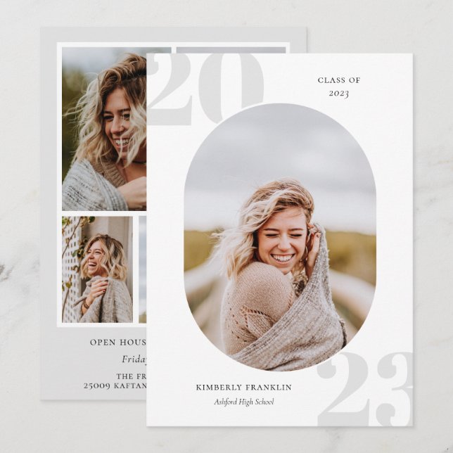 Senior Class Rounded Photo Frame Graduation  (Front/Back)