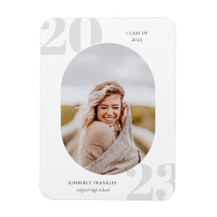 Senior Class Rounded Photo Frame Graduation Magnet