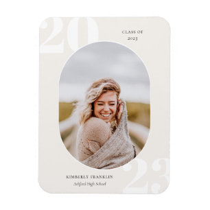 Senior Class Rounded Photo Frame Graduation Magnet
