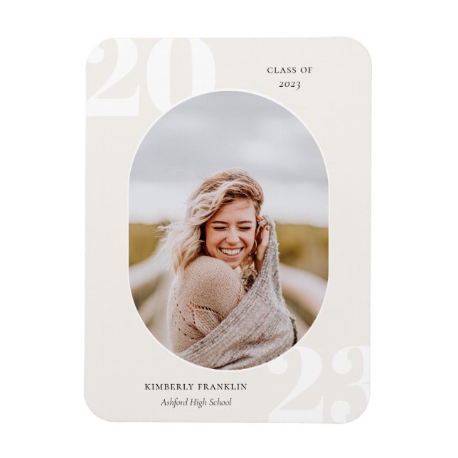 Senior Class Rounded Photo Frame Graduation Magnet (Vertical)