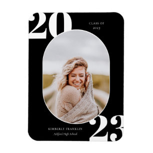 Senior Class Rounded Photo Frame Graduation Magnet