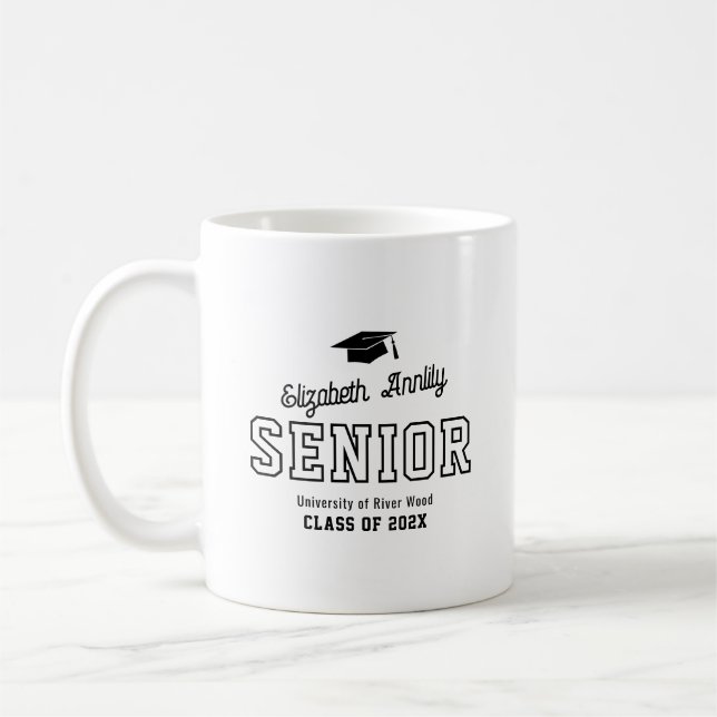 Senior Custom Year Script Graduate College  Coffee Mug (Left)