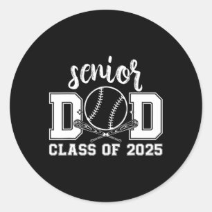 Senior Dad Baseball 2025 Cl Of 2025 Proud Dad Of G Classic Round Sticker