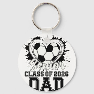 Senior Dad Cl Of 2026 Soccer Drip Melt Graduation Keychain