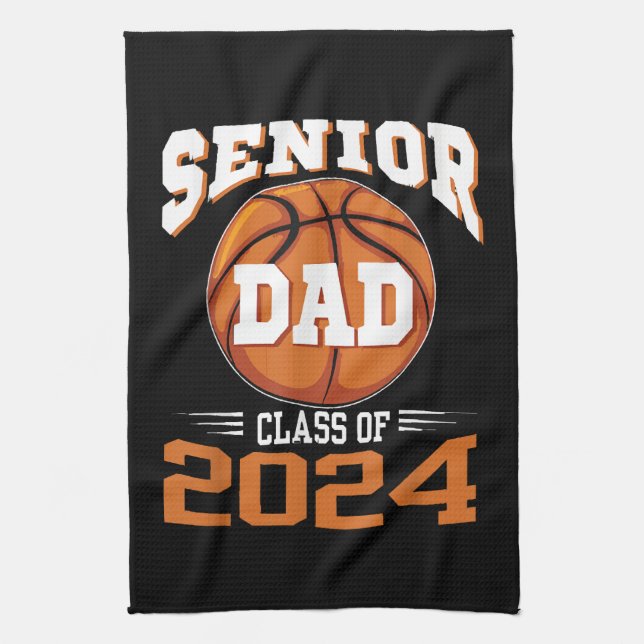Senior Dad Class of 2024 Kitchen Towel (Vertical)