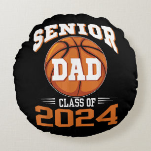 Senior Dad Class of 2024 Round Pillow