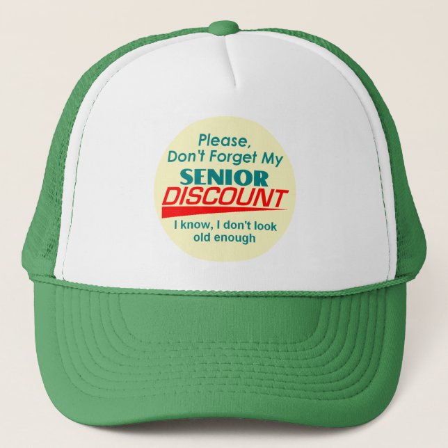 SENIOR DISCOUNT Hat (Front)
