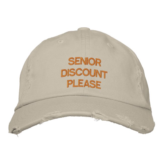 SENIOR DISCOUNT PLEASE - Customizable Cap (Front)