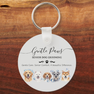 Senior Dog Grooming Business Promotional  Keychain