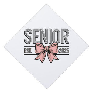 Senior Est 2025 Bow Coquette Graduation Cap Topper