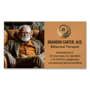 Senior Gentleman Therapist Magnetic Business Card
