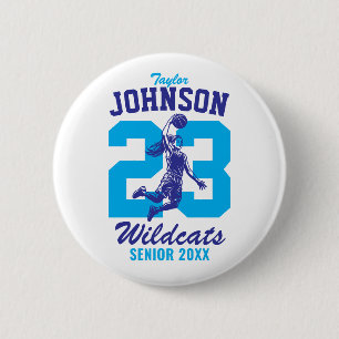 Senior Girl Basketball Team School Sports Player 2 Inch Round Button