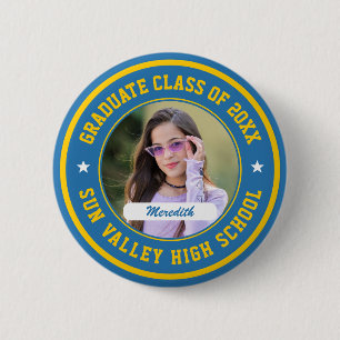 Senior Graduate Class Custom Photo Graduation 2 Inch Round Button