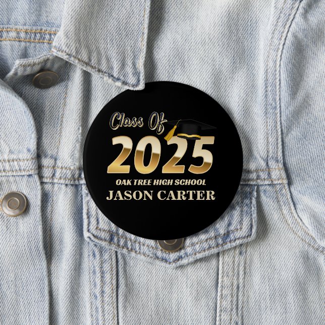 Senior Graduate Class of 2025 Graduation Party 4 Inch Round Button (In Situ)